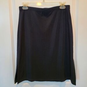 A. BYER Skirt Black Womens L Side Slits Made in USA Nylon Spandex Vintage 90s